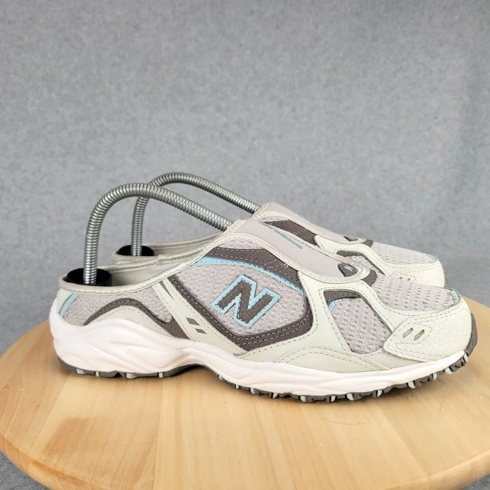 New Balance 460 Slip On Mule Women 8.5 Beige Grey WTM460GB AT Tread Athletic